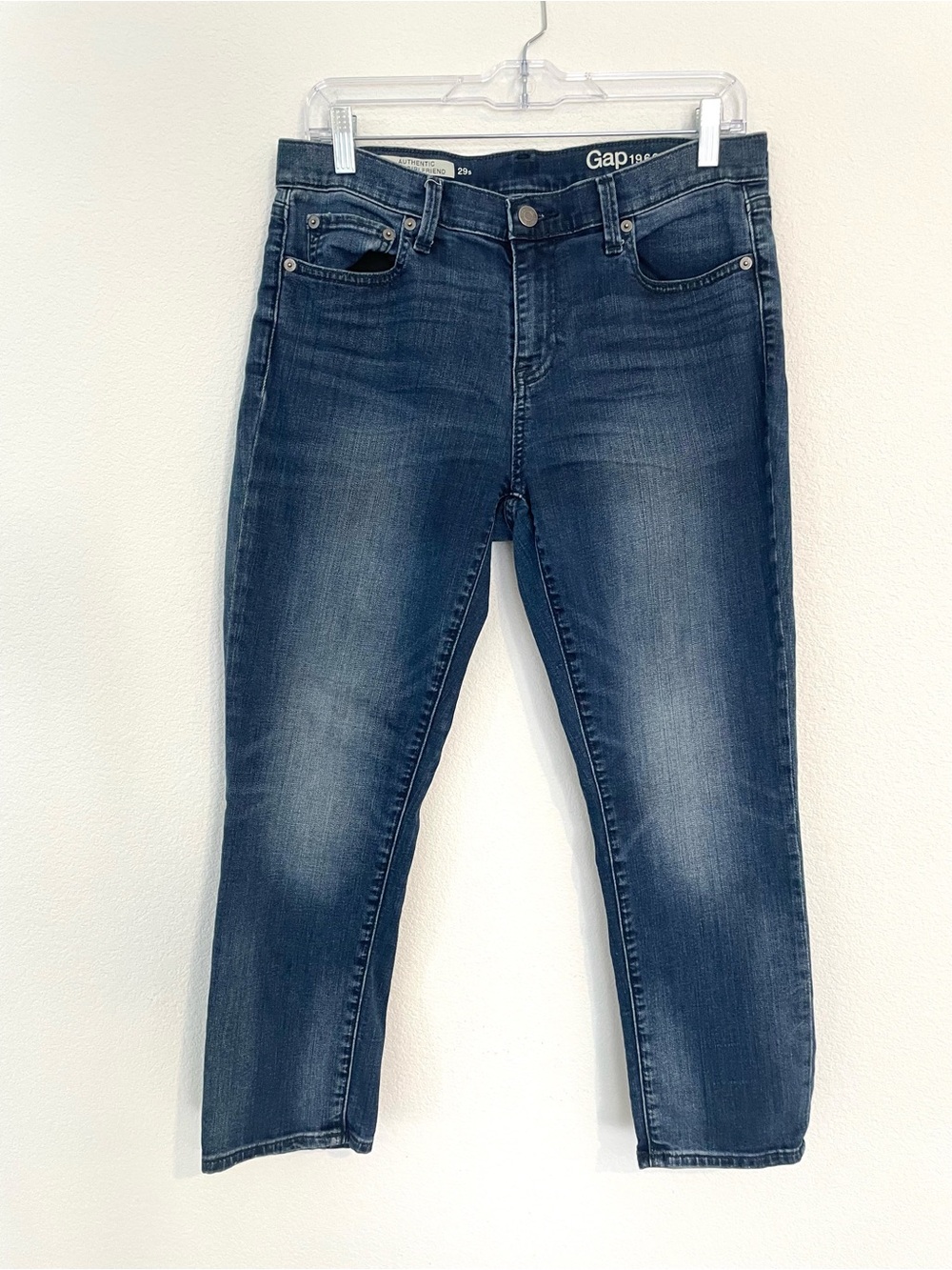 GAP Authentic Best Girlfriend 29 Short Slim Straight Jeans in Faded Navy Blue
